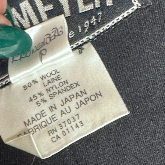 Vintage OBERMEYER black one piece wool blend stirrup snow suit bibs size 8r - Picture 10 of 10